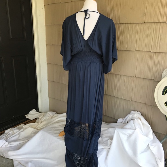 NWT Love Stitch Navy Blue maxi dress. - Picture 2 of 4